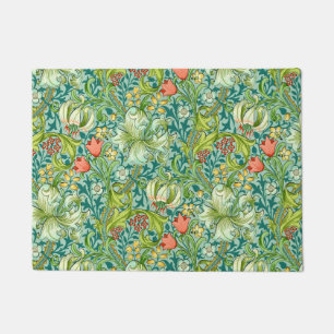 William Morris Golden Lily Vintage Floral Design Doormat