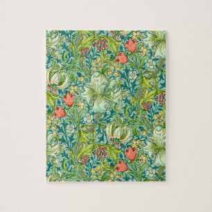 William Morris Golden Lily Vintage Floral Design Jigsaw Puzzle