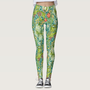 William Morris Golden Lily Vintage Floral Design Leggings