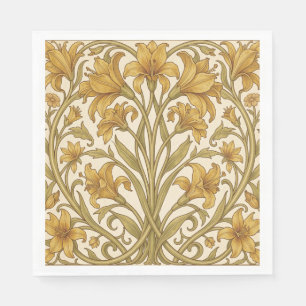 William Morris Golden Lily Vintage Floral Design Napkin