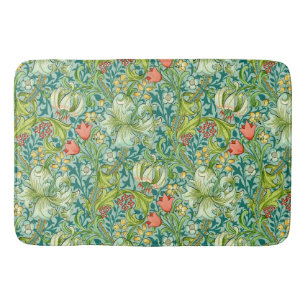 William Morris Golden Lily Vintage Pattern Bath Mat