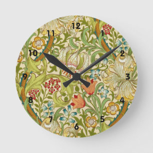 William Morris Golden Lily Vintage Pre-Raphaelite Round Clock