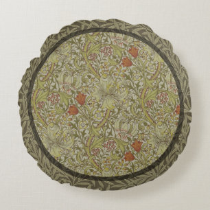 William Morris Golden Lily Willow Bough Pattern Round Pillow