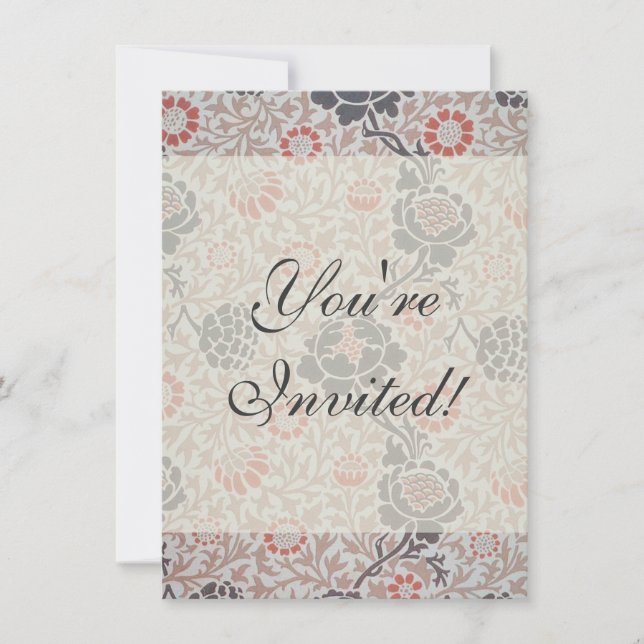 William Morris Grafton Botanic Art Design Invitation (Front)