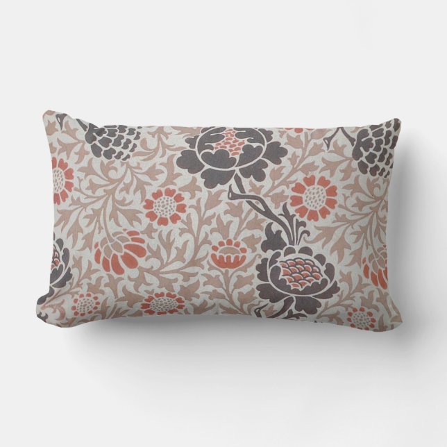 William Morris Grafton Botanic Art Design Lumbar Pillow (Front)