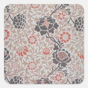 William Morris Grafton Botanic Art Design Square Sticker