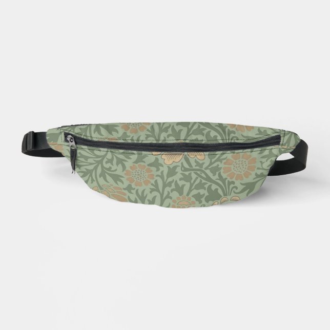 William Morris Grafton Floral Pattern Sage Green  Fanny Pack (Front)