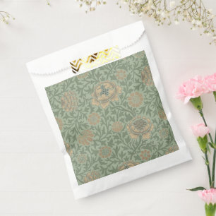 William Morris Grafton Floral Pattern Sage Green Favour Bag