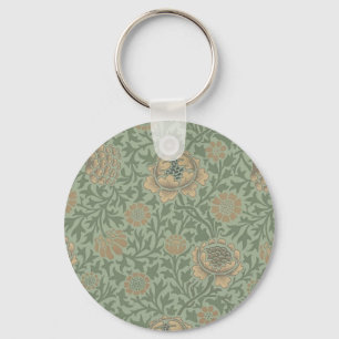 William Morris Grafton Floral Pattern Sage Green  Keychain