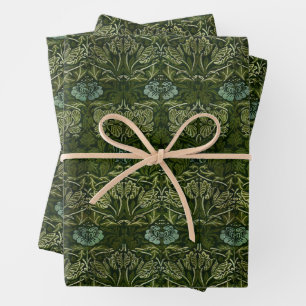 William Morris Grandes Feuilles Vertes et Fleur Bl
