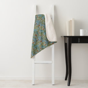 William Morris Granville Vintage Floral Pattern  Sherpa Blanket
