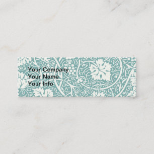 William Morris Grape Pattern Teal Turquoise Mini Business Card