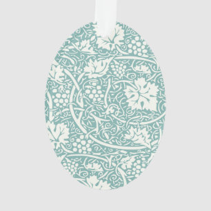 William Morris Grape Pattern Teal Turquoise Ornament