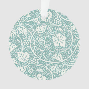 William Morris Grape Pattern Teal Turquoise Ornament