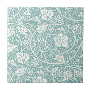 William Morris Grape Pattern Teal Turquoise Tile