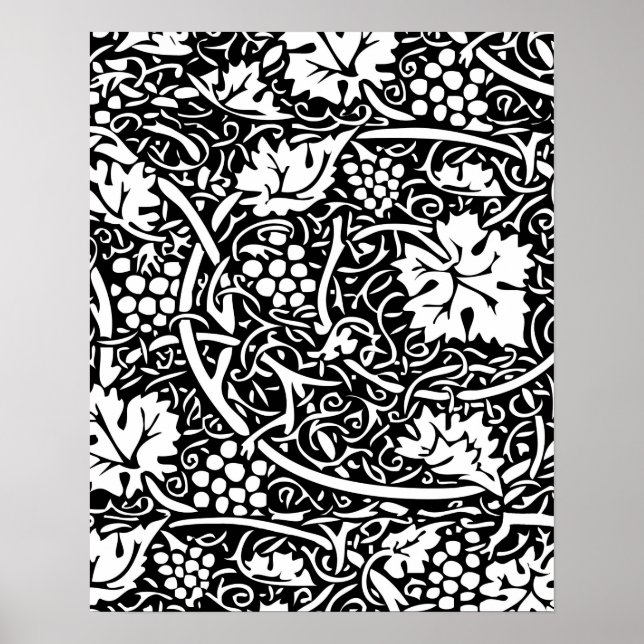 William Morris Grape Pattern Wallpaper Poster (Front)