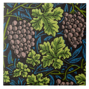 William Morris Grape & Vine Red Green Blue Tile