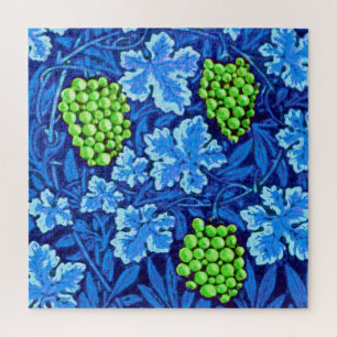William Morris Grapevine, Cobalt Blue and Green Jigsaw Puzzle
