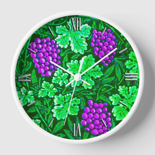 William Morris Grapevine, Purple and Green Clock (Front)