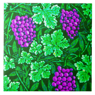 William Morris Grapevine, Purple and Green Tile