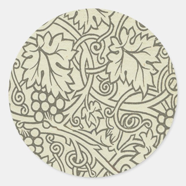 William Morris Grapevine Sage Wallpaper Classic Round Sticker (Front)