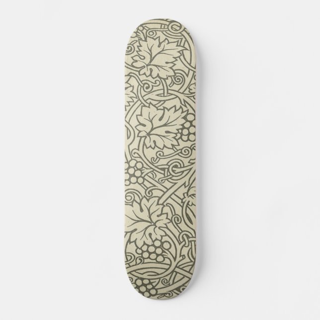 William Morris Grapevine Sage Wallpaper Skateboard (Front)