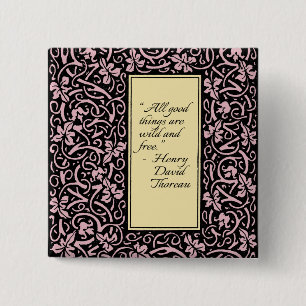 William Morris Grapevine Vine Leaf Pattern 2 Inch Square Button