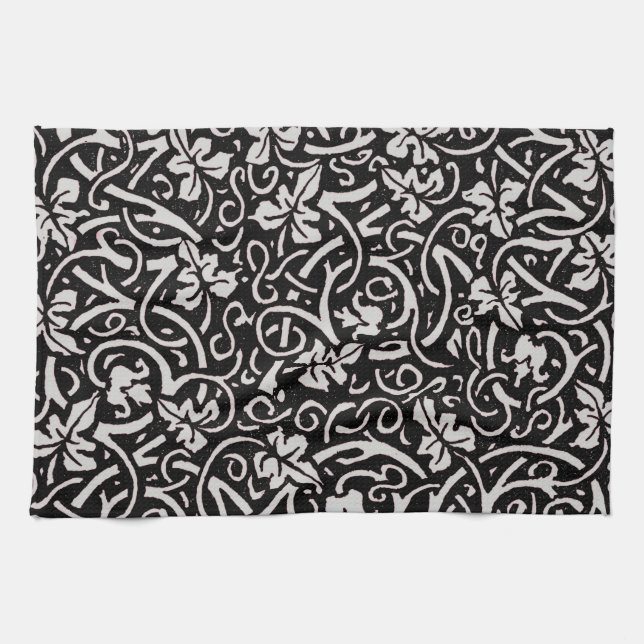 William Morris Grapevine Vine Leaf Pattern Kitchen Towel (Horizontal)
