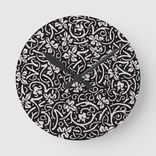 William Morris Grapevine Vine Leaf Pattern Round Clock (Front)