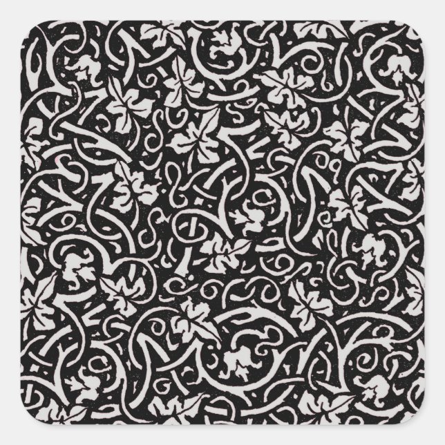 William Morris Grapevine Vine Leaf Pattern Square Sticker (Front)