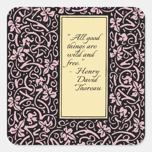 William Morris Grapevine Vine Leaf Pattern Square Sticker (Front)