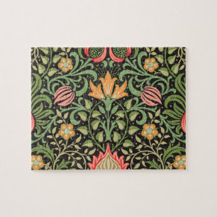 William Morris Graphic Persian Floral Design Jigsaw Puzzle