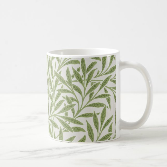 William Morris Green Floral Botanical Pattern Coffee Mug (Right)