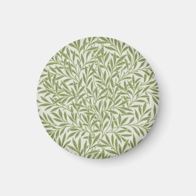William Morris Green Floral Botanical Pattern Magnet (Front)