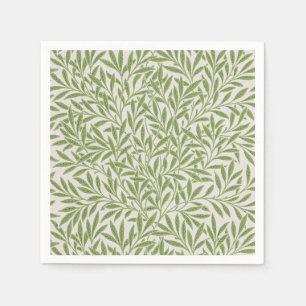 William Morris Green Floral Botanical Pattern Napkin