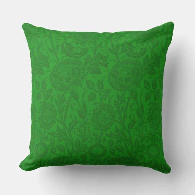 William Morris Green Floral Coussin extérieur (Recto)
