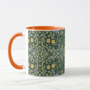 William Morris Green Floral Vintage White Daisies Mug