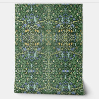 William Morris Green Floral Vintage White Daisies