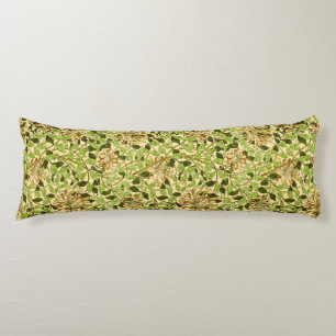 William Morris Green Honeysuckle Floral Wallpaper Body Pillow