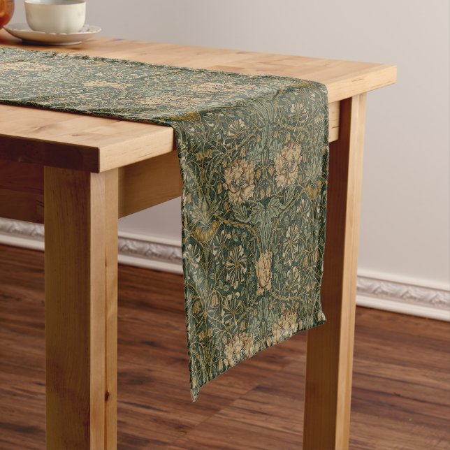 William Morris: Green Honeysuckle Table Runner (In Situ)