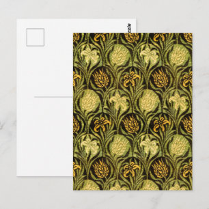 William Morris Green Tulip Lily Wallpaper Postcard