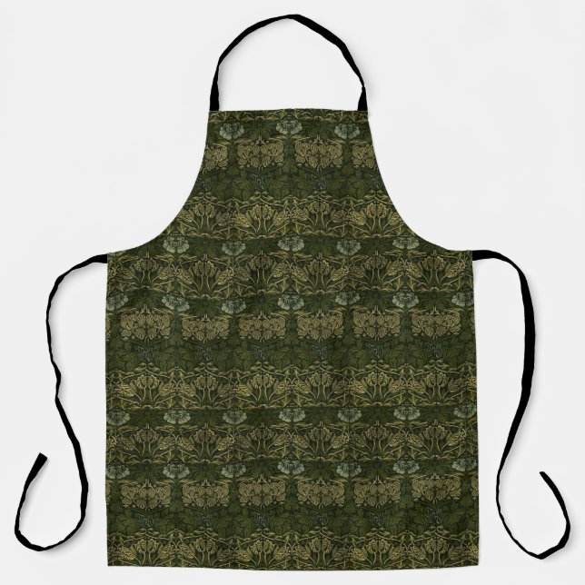 William Morris: Green Tulip & Rose Apron (Front)