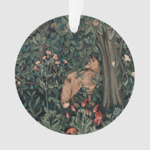 William Morris Greenery Fox Wildlife Art Ornament