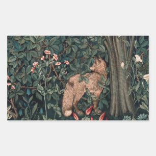 William Morris Greenery Fox Wildlife Art Sticker