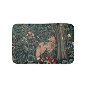 William Morris Greenery Fox Wildlife Bath Mat
