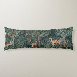 William Morris Greenery Fox Wildlife  Body Pillow
