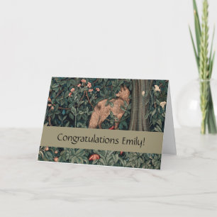 William Morris Greenery Fox Wildlife Card