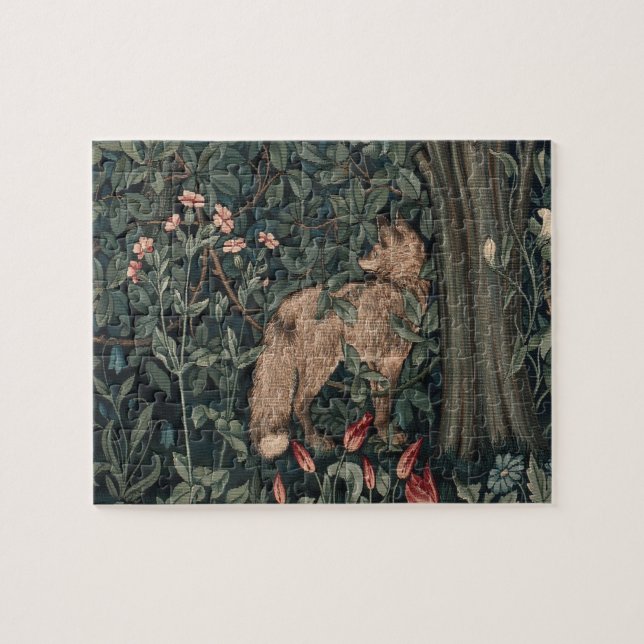 William Morris Greenery Fox Wildlife  Jigsaw Puzzle (Horizontal)