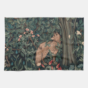William Morris Greenery Fox Wildlife  Kitchen Towel