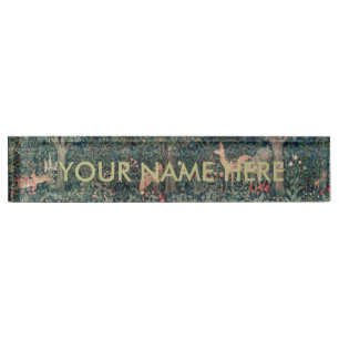 William Morris Greenery Fox Wildlife  Nameplate